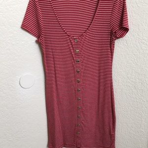 Small cool white stripes dress